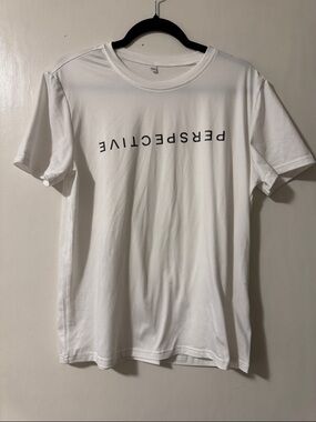 Perspective White Graphic Tee - Men's Casual Shirt